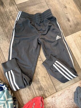 adidas Black Jogger Sweatpants with White Side Stripes